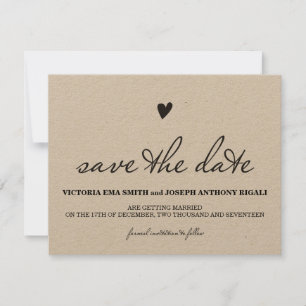 Kraft Paper Save the Date Card Einladung