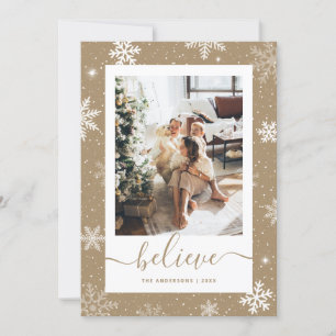 Kraft Paper Snowflake Foto Glauben Feiertagskarte