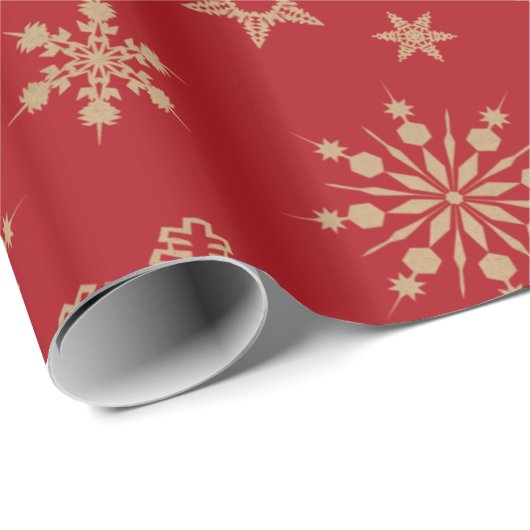 Kraft Paper Snowflakes Pattern ID589 Geschenkpapier (Rolleneckpunkt)