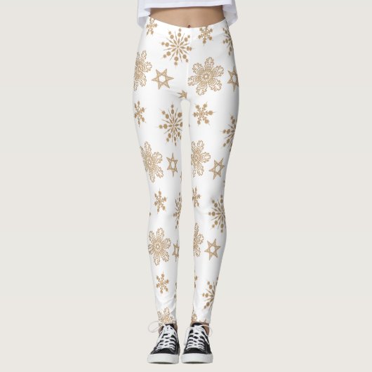 Kraft Paper Snowflakes Pattern ID589 Leggings (Vorderseite)