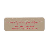 Kraft Paper Snowing Script Winter Rücksendeadresse (Vorne)