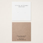 Kraft Paper Study Earring Square Display Card (Vorne & Hinten)