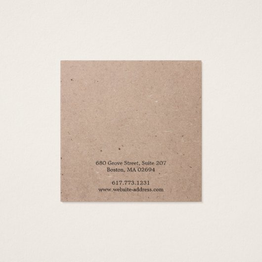 Kraft Paper Study Earring Square Display Card (Rückseite)