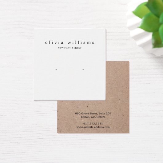 Kraft Paper Study Earring Square Display Card (Schreibtisch)