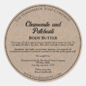 Kraft Paper Style Kosmetik Jar Label Runder Aufkleber (Vorderseite)