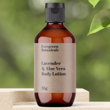 Kraft Paper Style Modern Cosmetics Flasche Label