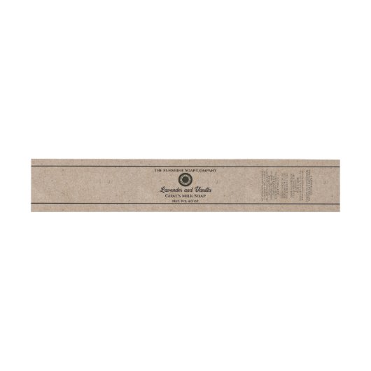 Kraft Paper Style Soap Band mit Logo (Flach)