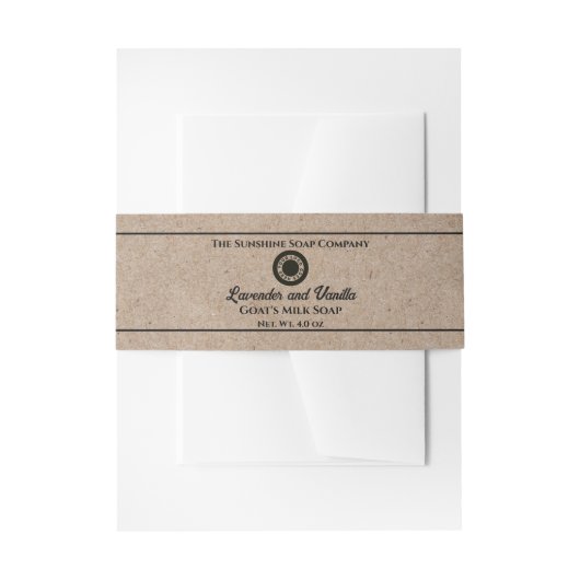 Kraft Paper Style Soap Band mit Logo (Vorderseite Beispiel)