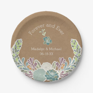 Kraft Paper Succulents Custom Wedding Paper Teller
