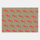 Kraft Paper Summer Red Cherries Geschenkpapier Set (Vorderseite 2)