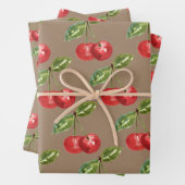 Kraft Paper Summer Red Cherries Geschenkpapier Set (Beispiel)