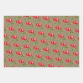Kraft Paper Summer Red Cherries Geschenkpapier Set (Vorderseite 3)