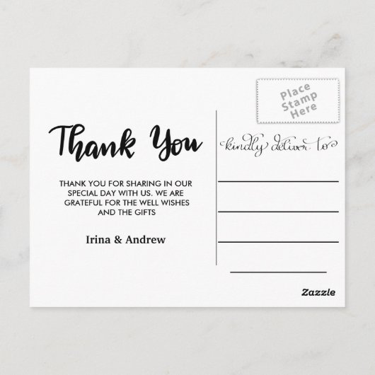 Kraft Paper Vielen Dank Drehbuch Zwei Hochzeiten F Postkarte (Rückseite)