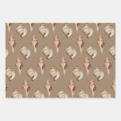 Kraft Paper Wasserfarbe Muscheln am Meeresufer Geschenkpapier Set (Vorderseite 3)