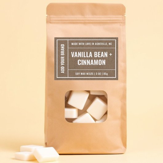 Kraft Paper Wax Melt Minimalistisch Modern 3x2"-La Lebensmitteletikett