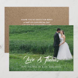 Kraft Paper Wedding Vielen Dank Foto Card Dankeskarte
