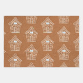 Kraft Paper White GingerBroad House Weihnachtsgesc Geschenkpapier Set (Vorderseite 3)