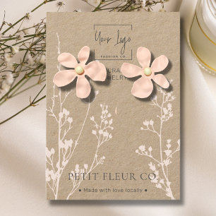 Kraft Paper Wildblumen QR Juwelieranzeigekarte Telefonnummerkarte