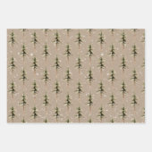 Kraft Paper Winter Woodland SpruceBäume schneit Geschenkpapier Set (Vorderseite)