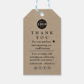 Kraft Papier benutzerdefiniertes Logo danke für da Geschenkanhänger (Vorderseite)