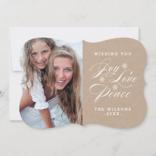 KRAFT PAPIER FREUDE WEIHNACHTSFOTOKARTE FEIERTAGSKARTE