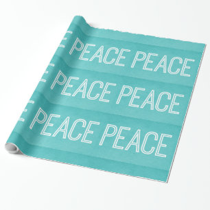 Kraft Peace Wrapping Paper, Aqua Geschenkpapier