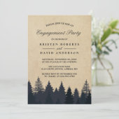 Kraft Pine Tree Forest Wedding Party Einladung (Stehend Vorderseite)