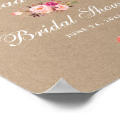 Kraft Pink Blush Brautparty Willkommen Poster (Ecke)