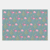 Kraft Pink Flamingos Mingling an einem Weihnachtsf Geschenkpapier Set (Vorderseite 2)