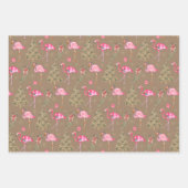 Kraft Pink Flamingos Mingling an einem Weihnachtsf Geschenkpapier Set (Vorderseite 2)