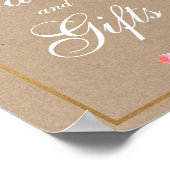 Kraft Pink Floral Gold Hochzeitskarten Geschenke Poster (Ecke)