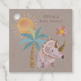 Kraft Pink Triceratops Dinisaur Girl Babydusche Geschenkanhänger