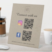 Kraft Qr-Code-Logo Facebook-Instagramm Sockelschild (In Situ)