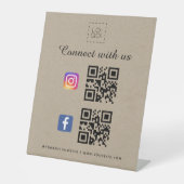 Kraft Qr-Code-Logo Facebook-Instagramm Sockelschild (Vorderseite)