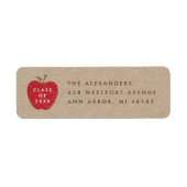 Kraft Red Apple Preschool Graduation Address Label (Vorne)