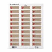 Kraft Red Apple Preschool Graduation Address Label (Vorne)