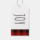 Kraft Red Buffalo Kariert & Joy Christmas Geschenkanhänger (Vorderseite)