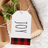 Kraft Red Buffalo Kariert & Joy Christmas Geschenkanhänger