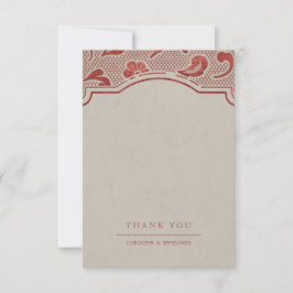 Kraft red Lace rustic Land Hochzeit danke