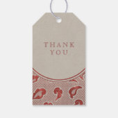 Kraft red Lace rustikales Country Hochzeitmonogram Geschenkanhänger (Rückseite)