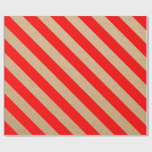Kraft Red Strips Weihnachten Geschenkpapier (Flach)
