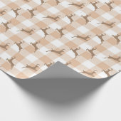 Kraft Reindeer Karos Weihnachten Geschenkpapier (Ecke)
