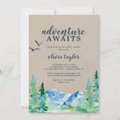 Kraft Rocky Mountain Adventure erwartet Baby Showe Einladung (Vorderseite)