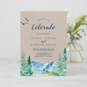 Kraft Rocky Mountain Colorado Hochzeit in Urlaubso Einladung (Stehend Vorderseite)