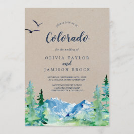 Kraft Rocky Mountain Colorado Hochzeit in Urlaubso Einladung