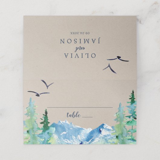 Kraft Rocky Mountain Hochzeit in Urlaubsort Platzkarte (Außenseite Aufgefaltet)
