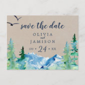 Kraft Rocky Mountain Save the Date Postcard Einladungspostkarte (Vorderseite)