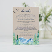 Kraft Rocky Mountain Wedding Detail-Abschlusskarte Begleitkarte (Stehend Vorderseite)