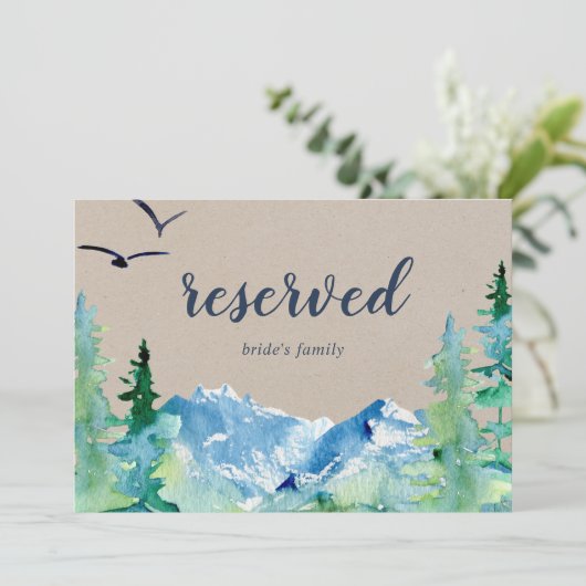 Kraft Rocky Mountain Wedding Reserviertes Zeichen (Stehend Vorderseite)