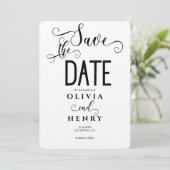 Kraft Romantische Kalligrafie Script Foto QR Code Save The Date (Stehend Vorderseite)